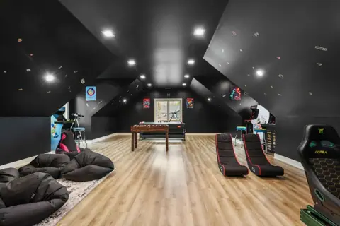 Games loft with star ceiling