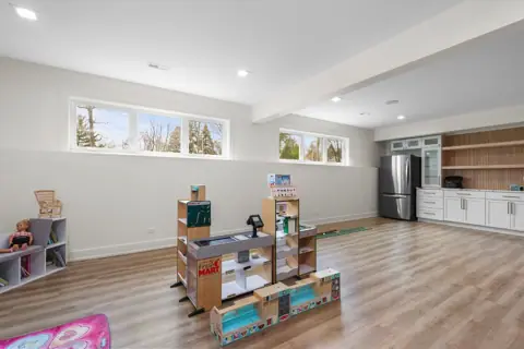 Playroom and kitchenette
