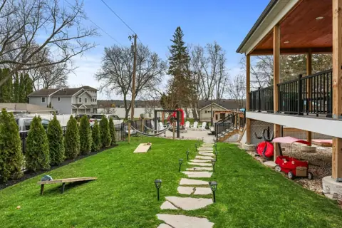 Garden path and lawn