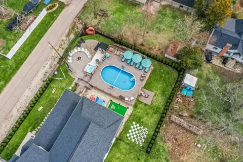 Pool and terrace overhead